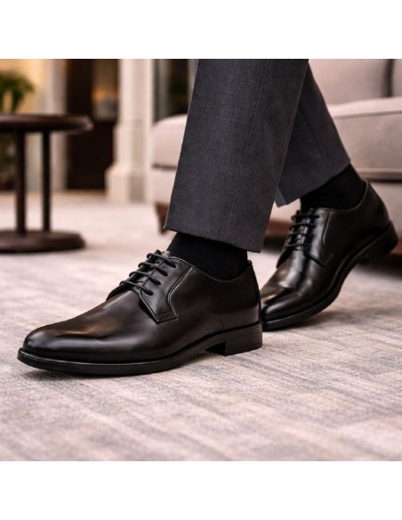 Derby de peau le noir AMILAVY-NEGRO