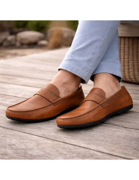 Mocassin de peau cuir MOCBAFAZ-CUERO