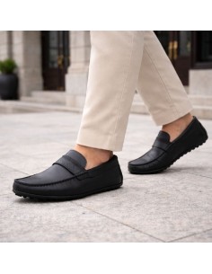 Mocassin de peau le noir MOCBAFAZ-NEGRO