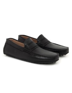 Mocasín de piel con antifaz color negro 2