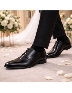 Oxford de piel con plantilla extraible color negro