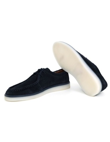 Blue suede moccasin