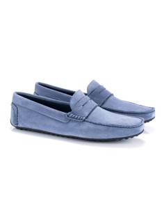 Blue suede moccasin