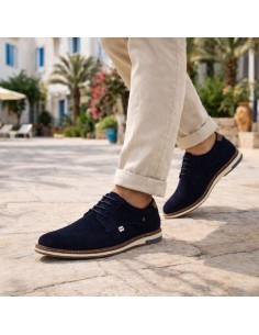 Derby suède bleu SOMAK-NAVY