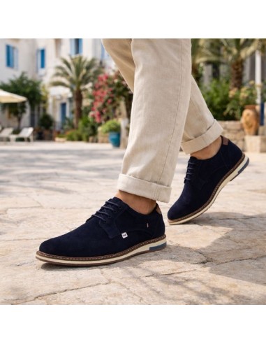 Blue suede derby