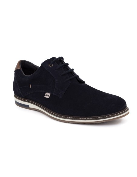 Blue suede derby
