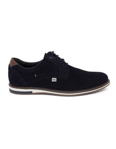 Blue suede derby