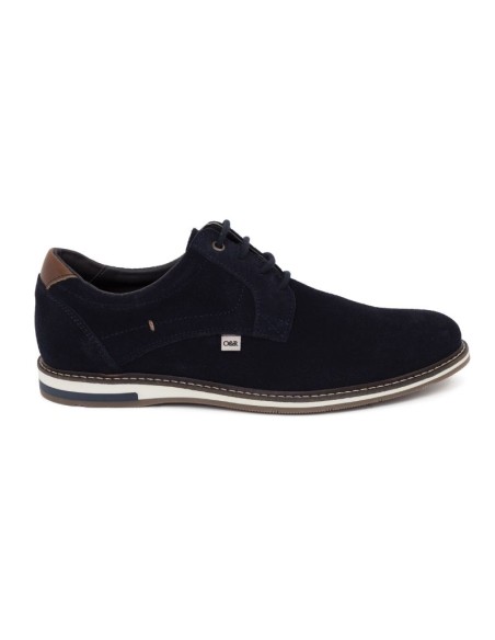 Blue suede derby