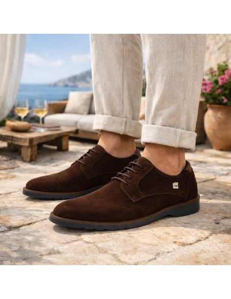 Brown suede derby