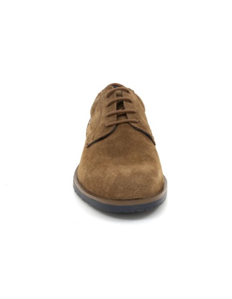 Derby de ante acabado a mano color cuero