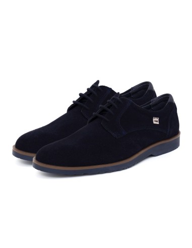 Blue suede derby