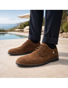 Derby suède chameau SUBER-TAUPE