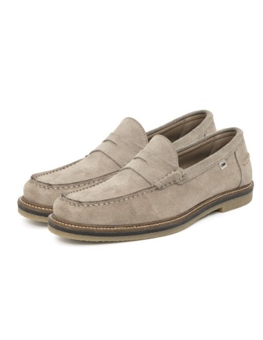 Beige suede moccasin