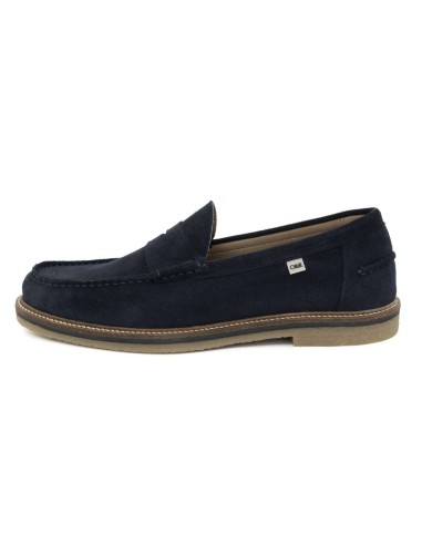 Blue suede moccasin