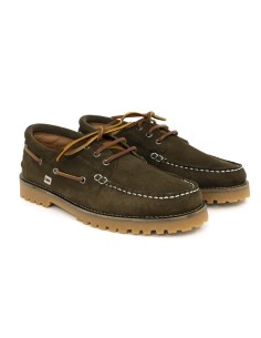 Náutico de ante con cordón de piel color verde 2