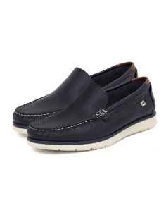 Blue leather boat shoe 2
