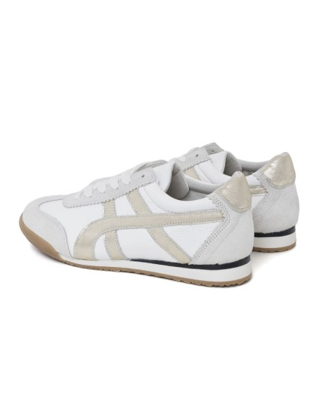 Deportivo de mujer de piel combinado de pieles color marrón