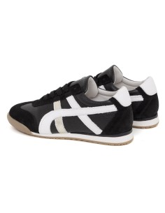 Black leather Women's sneakers 2