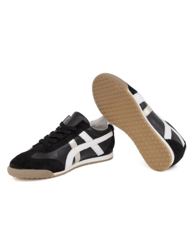 Deportivo de mujer de piel combinado de pieles color marrón