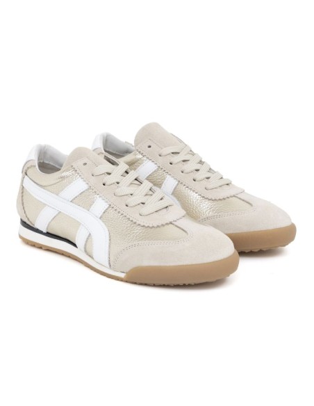 gold leather Women's sneakers