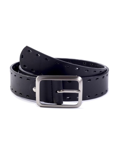 Black leather belt