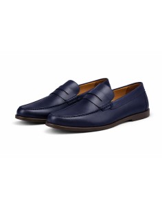 Mocassin de peau bleu DABERA-NAVY