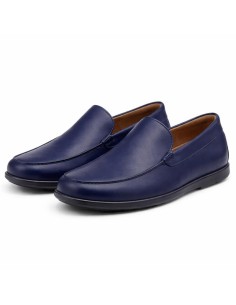 Mocassin de peau bleu DACONI-NAVY