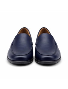 Blue leather moccasin 2