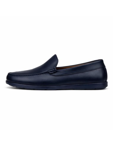 Mocasín de piel de piso antideslizante color azul