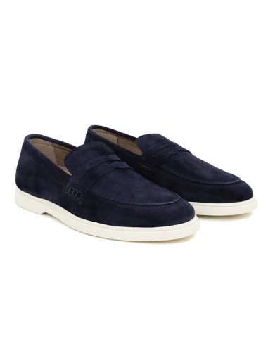 Blue suede moccasin