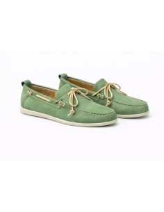 Green suede boat shoe 2