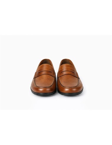 Mocasín de piel con antifaz color cuero