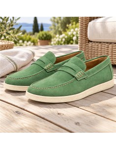 Mocassin suède vert NASURI-VERDE