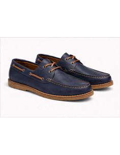 Blue leather boat shoe 2