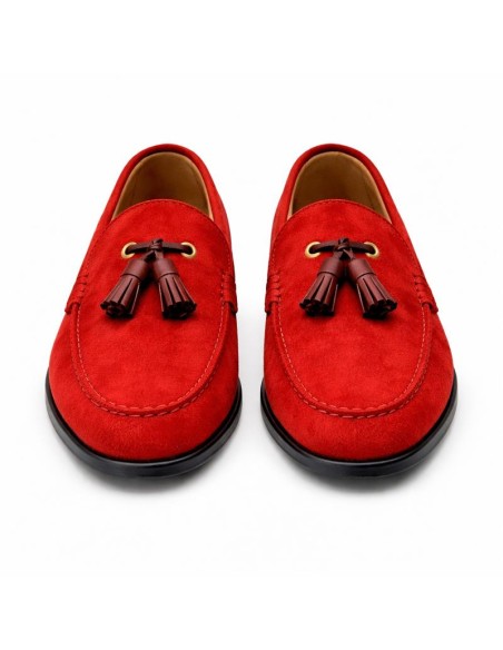 Mocassin suède rouge SAVELI-ROJO