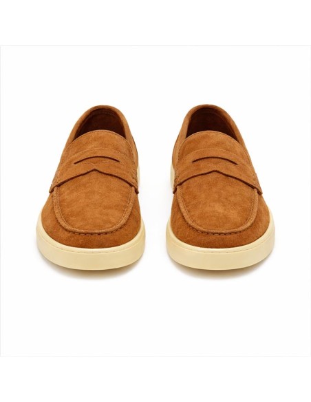 Mocasín de ante con antifaz color cuero