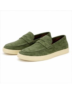 Mocasín de ante con antifaz color verde