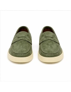 Mocasín de ante con antifaz color verde 2