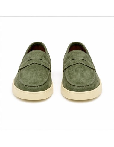 Mocasín de ante con antifaz color verde