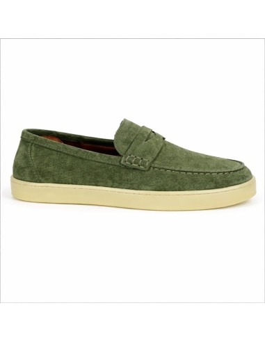 Mocasín de ante con antifaz color verde