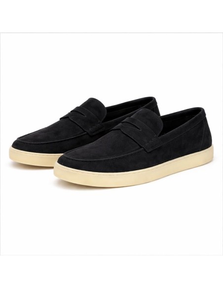 Mocassin suède bleu SAVORA-MARINO