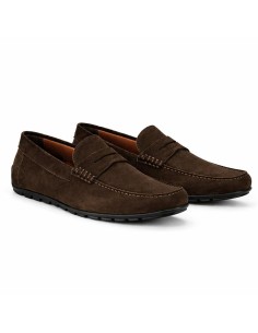 Brown suede moccasin