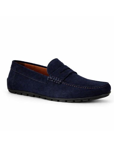 Blue suede moccasin