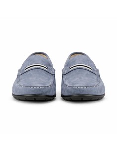 Mocasín de ante con cinta color azul 2
