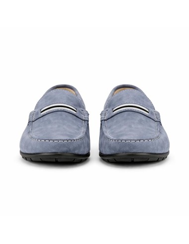 Blue suede moccasin