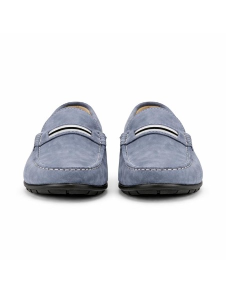 Mocasín de ante con cinta color azul
