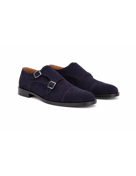 Blue suede monkstrap