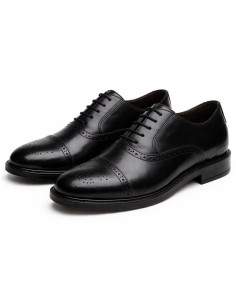 Oxford de piel de costura vuelta color negro