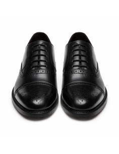 Oxford de piel de costura vuelta color negro 2