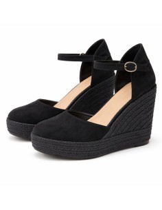 Espadrilles femme lisse le noir W-AMELIA-BLACK 2